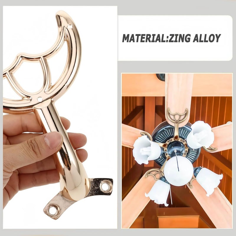 GHYTRIGEN 5 Pcs 52’’Ceiling Fan Blades Arms Replacement,Ceiling Fan Blades Arms Replacement Parts Mounting Bracket Kit for Replacing The Worn Fan Blades,Keep The Balance and Good Performance (Rose Gold) - Image 5